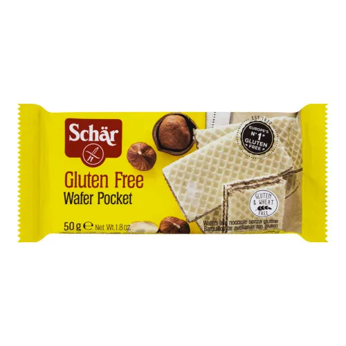 Biscoito Wafer Recheado De Avelã Sem Glúten Schär Pacote 50g 8 Unidades - SCHAR