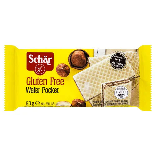 Biscoito Wafer Recheado De Avelã Sem Glúten Schär Pacote 50g 8 Unidades - SCHAR