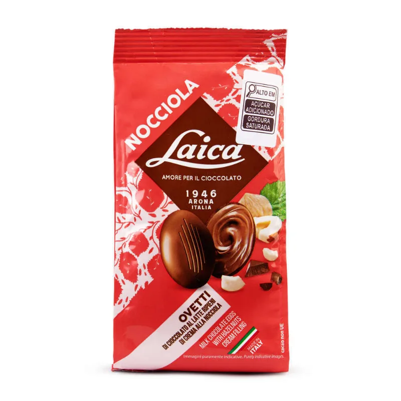 Ovinhos de Chocolates Italianos Creme de Avelã Laica 120g