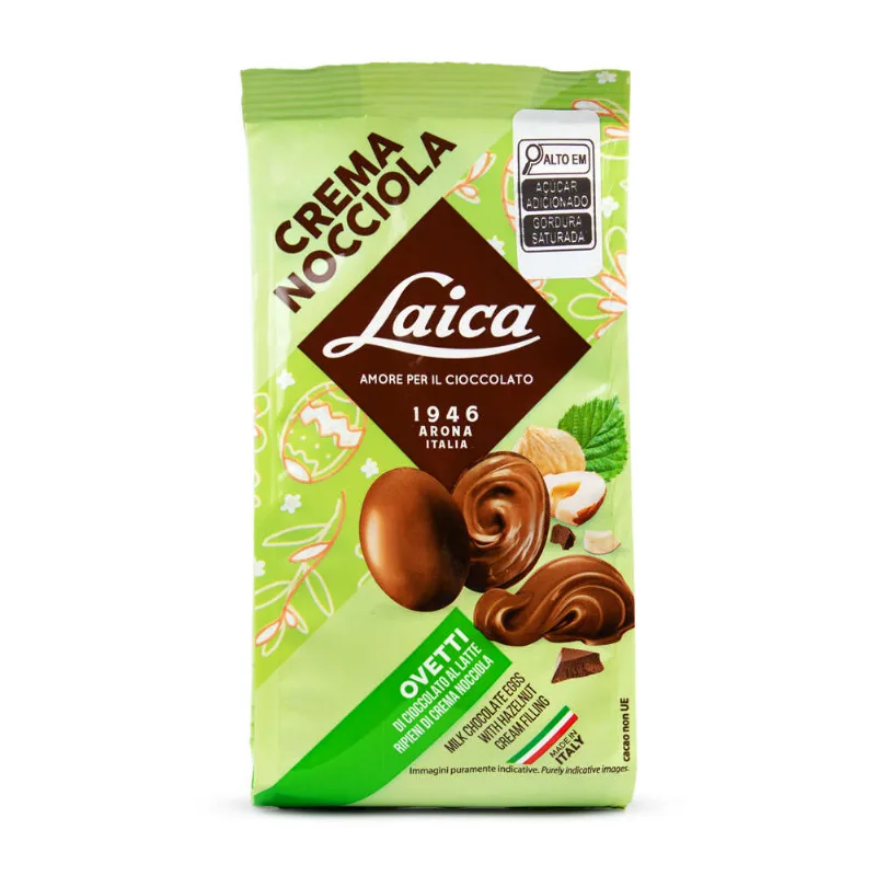 Ovinhos de Chocolates Italianos Laica Creme de Avelã 120g