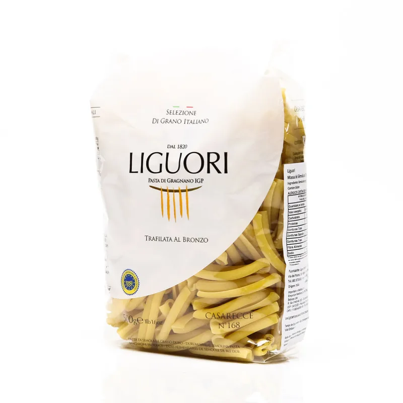 MACARRÃO DE SÊMOLA GRANO DURO CASARECCE 27 LIGUORI PACOTE 500G - LIGUORI