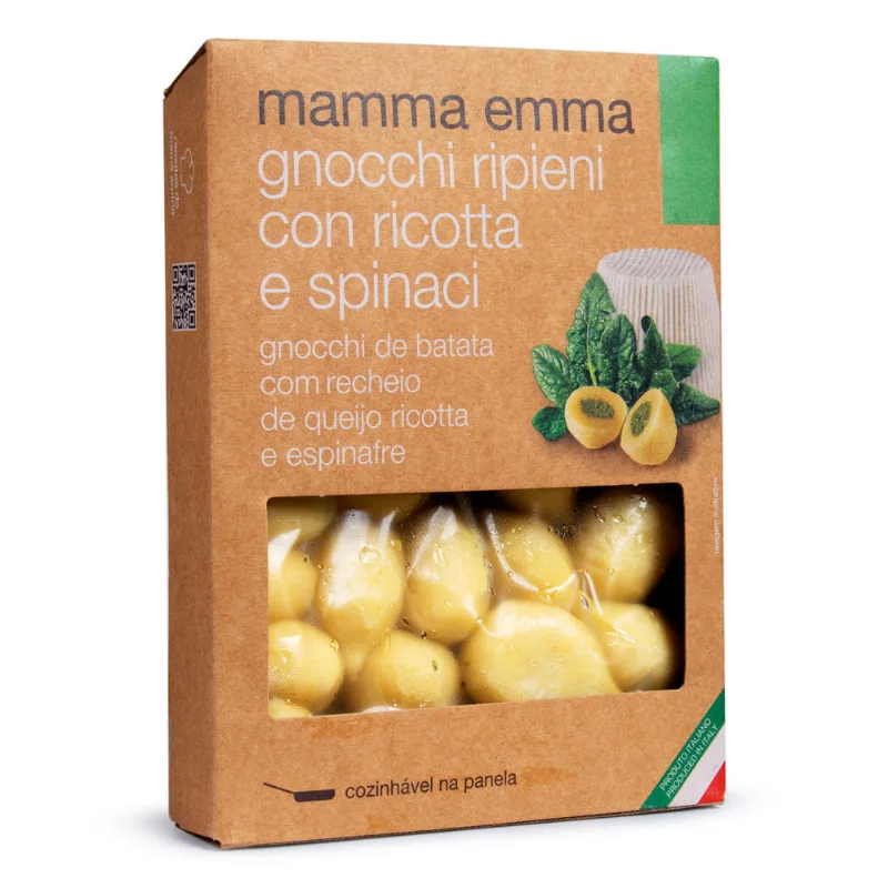 Gnocchi Italiano Mamma Emma Ricota com Espinafre Caixa 300g