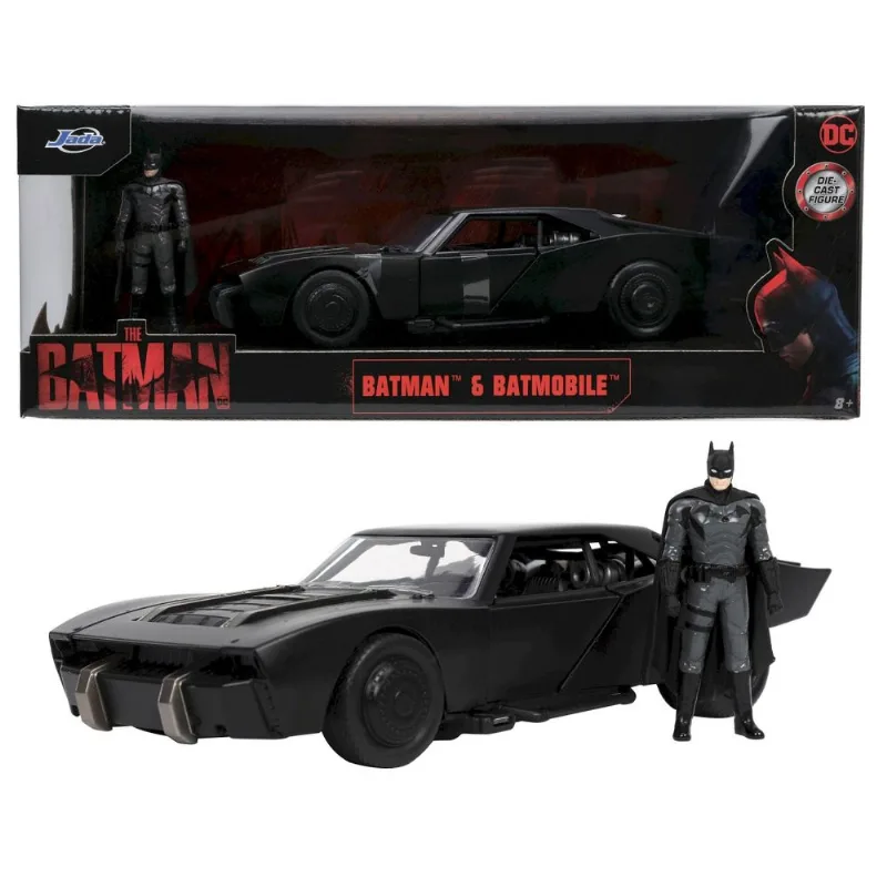 Batman e Batmobile - Batmóvel The Batman 2022 - Hollywood Rides - 1/24 - Jada