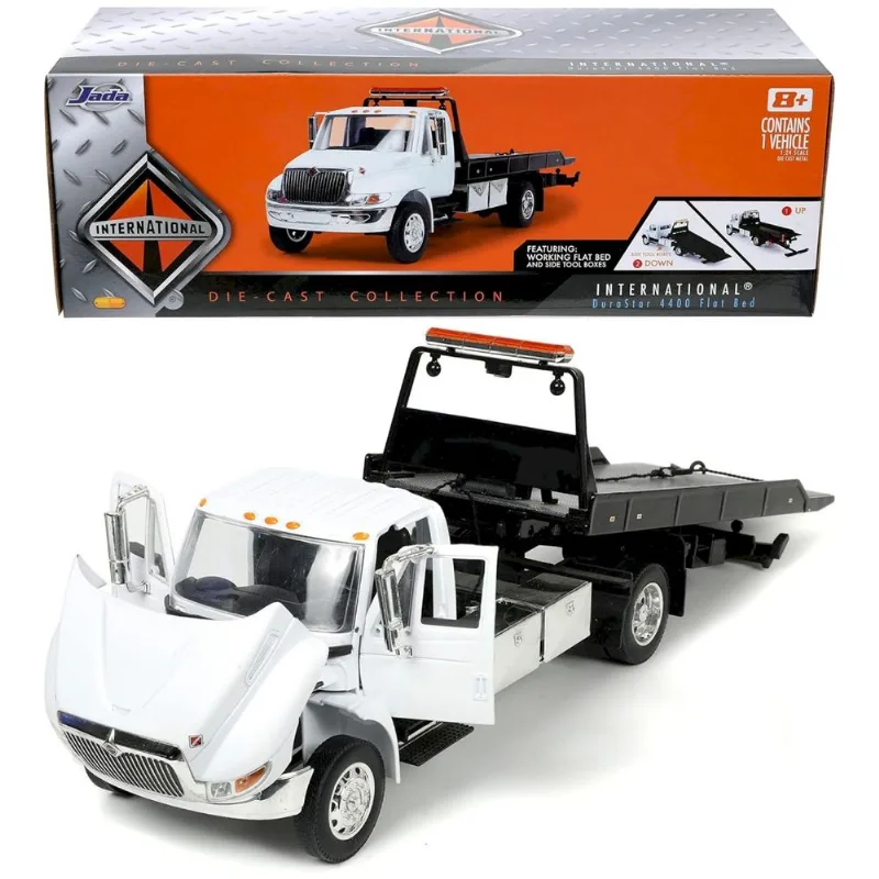 Caminhão Guincho Plataforma International DuraStar 4400 Flat Bed - 1/24 - Jada