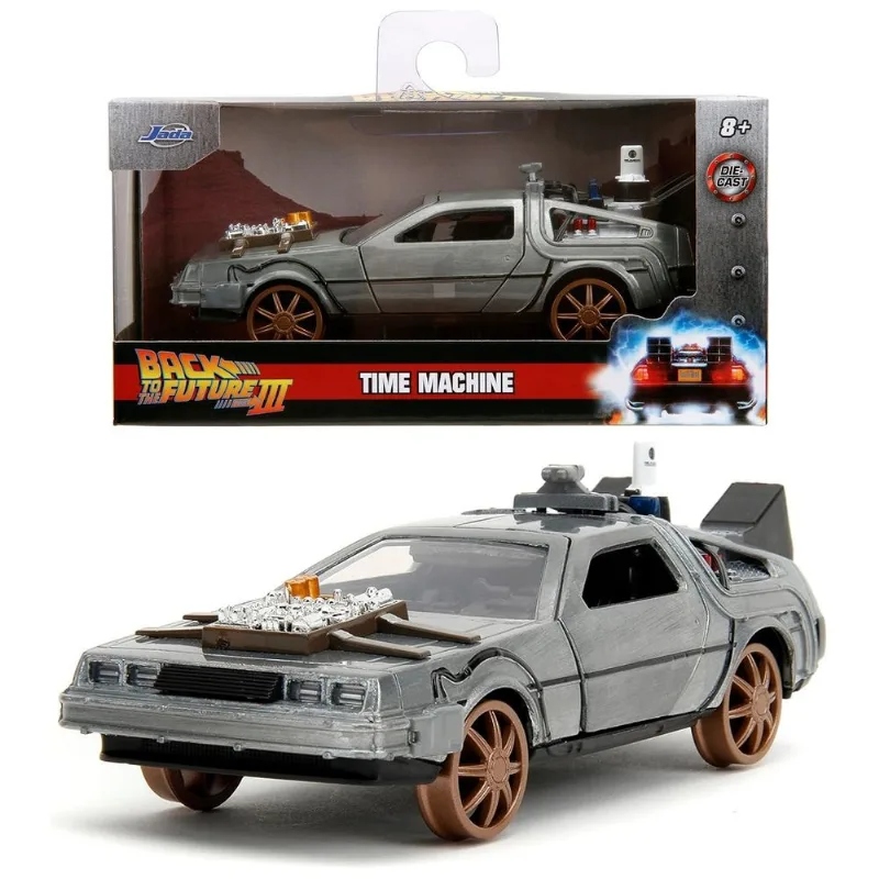 Delorean - Time Machine c/ Rodas de Trem - Back to the Future III - Hollywood Rides - 1/32 - Jada