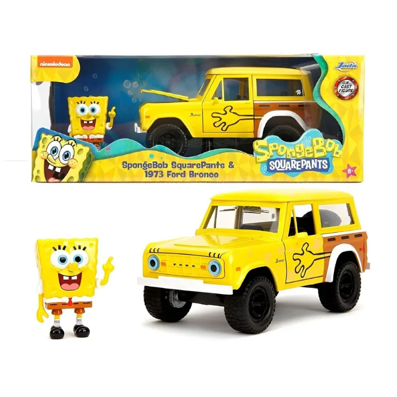 1973 Ford Bronco e Bob Esponja Calça Quadrada - Hollywood Rides - 1/24 - Jada