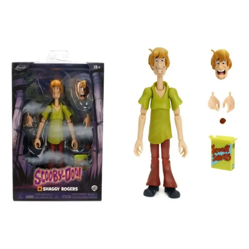 Scooby-Doo Shaggy Rogers - Boneco Salsicha Articulado Deluxe 16 Cm - Jada Toys
