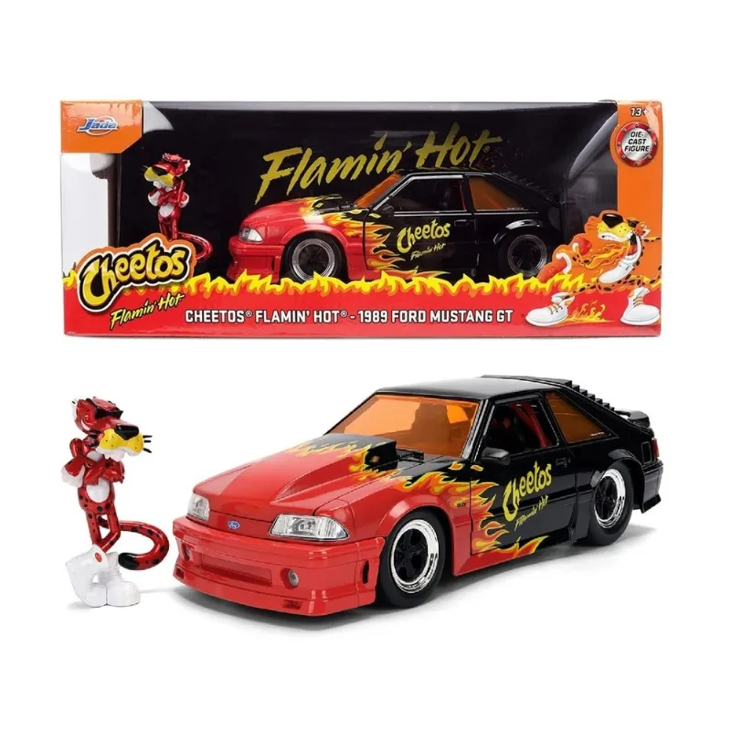1989 Ford Mustang GT e Cheetos Flamin' Hot - Hollywood Rides - 1/24 - Jada