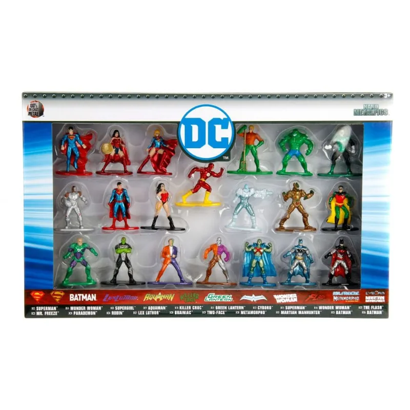 Dc Comics Metal Nano 5 cm Coleção Completa Pack Com 20 Jada