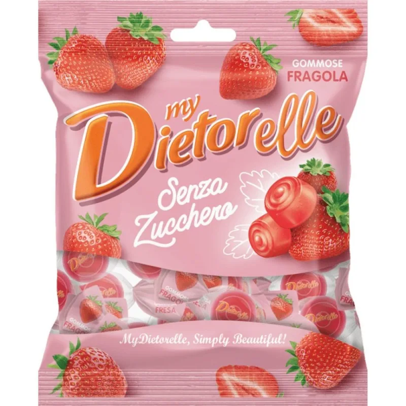 BALA DE GOMA DIETORELLE DE MORANGO 70G - DIETORELLE