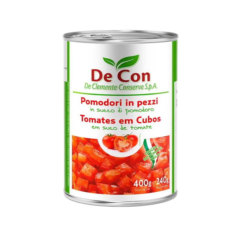 Tomate Pelado de Con Cubos 240g - De Con - Mercearia