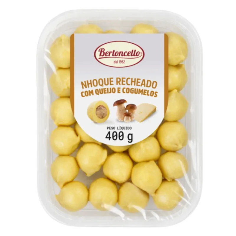 Nhoque Italiano de Batata Recheado com Queijo e Cogumelo Bertoncello 400g - Bertoncello - Importados