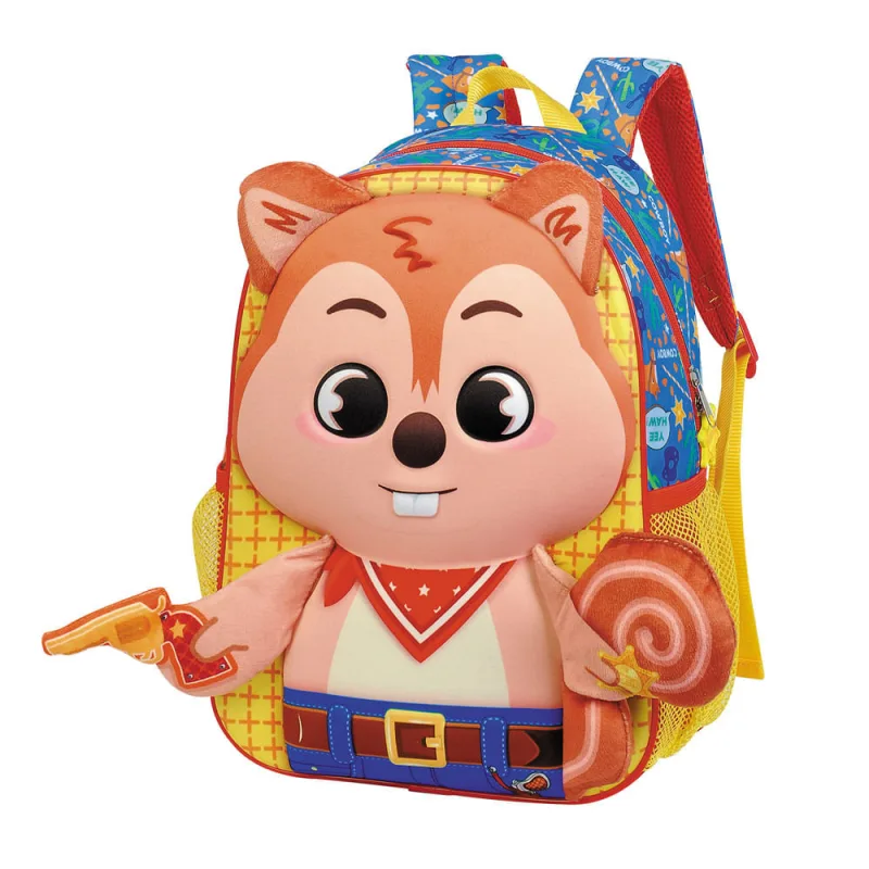Mochila Infantil Média Esquilo Xerife 3D - CBFS-8801A - Fuseco - Fuseco - Livros E Papelaria
