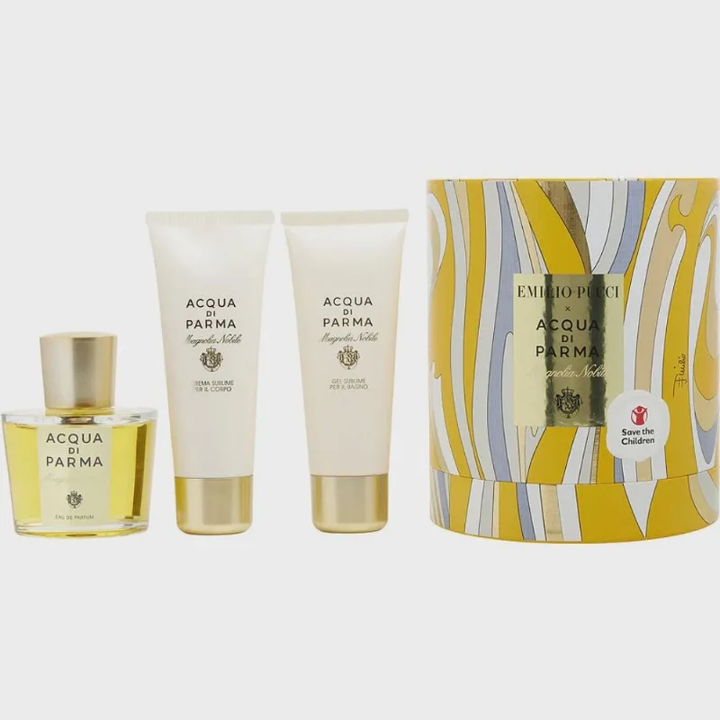 Acqua di parma magnolia nobile eau de parfum 100ML + gel de banho 75ML + creme de corpo 75G.