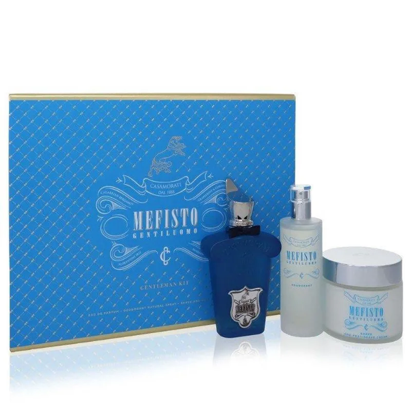 Perf. Masculino Xerjoff Mefisto Gentiluomo - Kit Presente 100 Ml Eau Parfum 100 Ml Desodorante + 200 Ml Creme Pós-barba