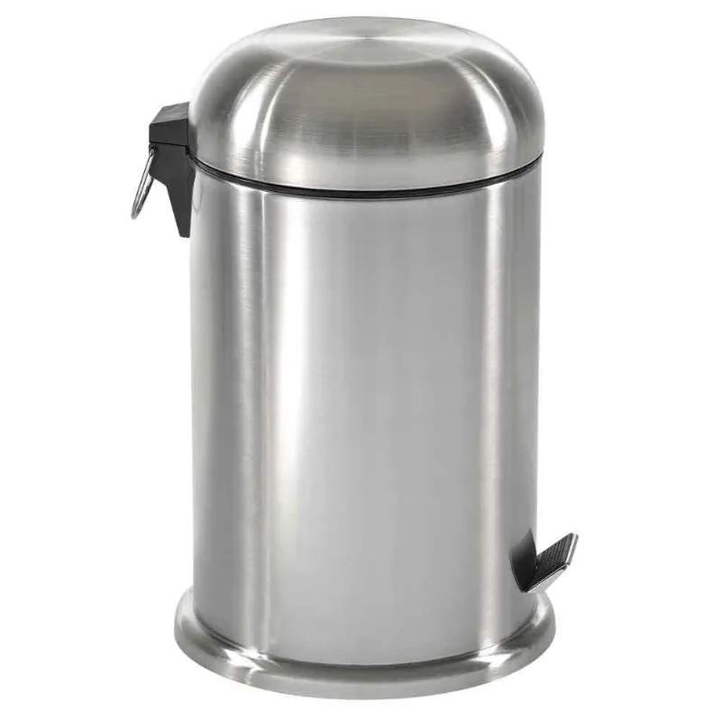 Lixeira de inox com pedal tampa redonda 5 litros Coisas e Coisinhas