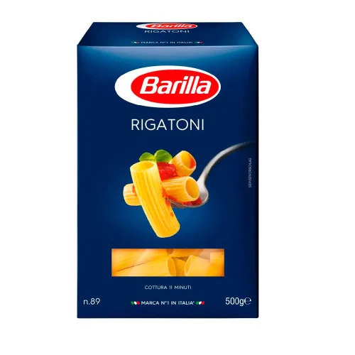 Macarrão De Sêmola Grano Duro Rigatoni 89 Barilla Caixa 500g - BARILLA - Mercearia