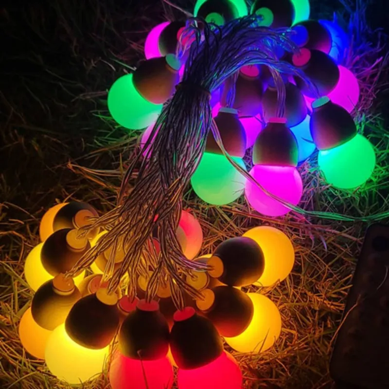 Luzes De Corda De Acampamento Ao Ar Livre De Madeira, Jardim Da Tenda Do Dossel