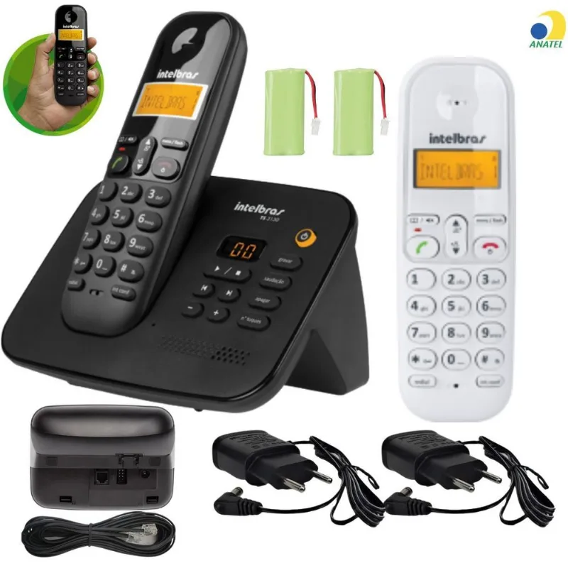 Kit Secretaria Eletronica Bina Ramal Bateria De Alta Duração