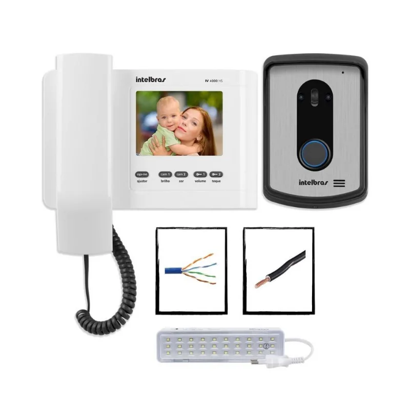 Kit Interfone Com Camera Iv 4010 Hs Intelbras Com Cabo 25 Mt