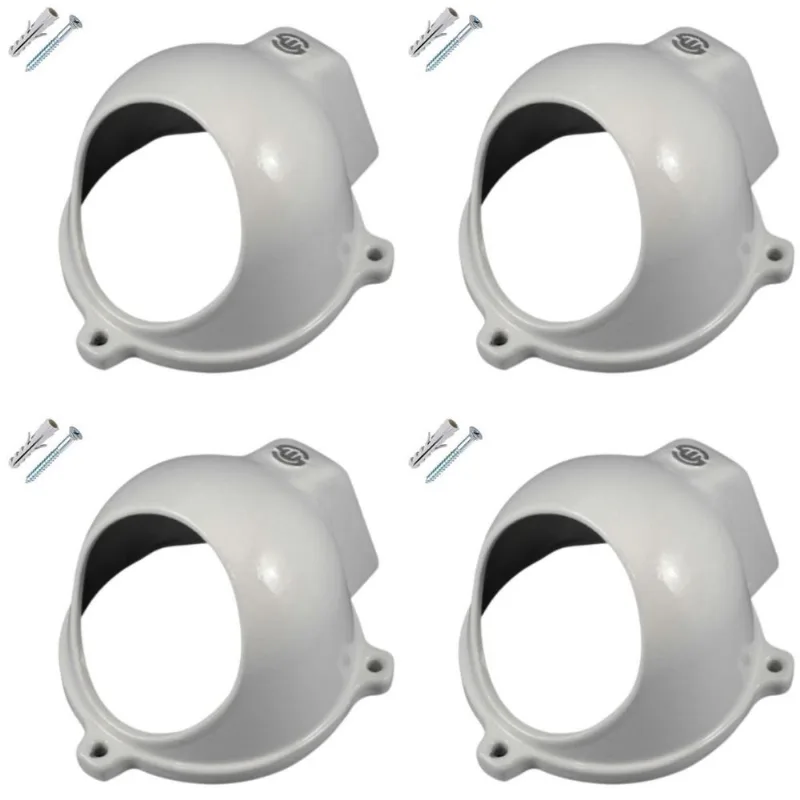 Kit Com 4 Case Grade De Proteção Para Câmera Dome Cor Branca