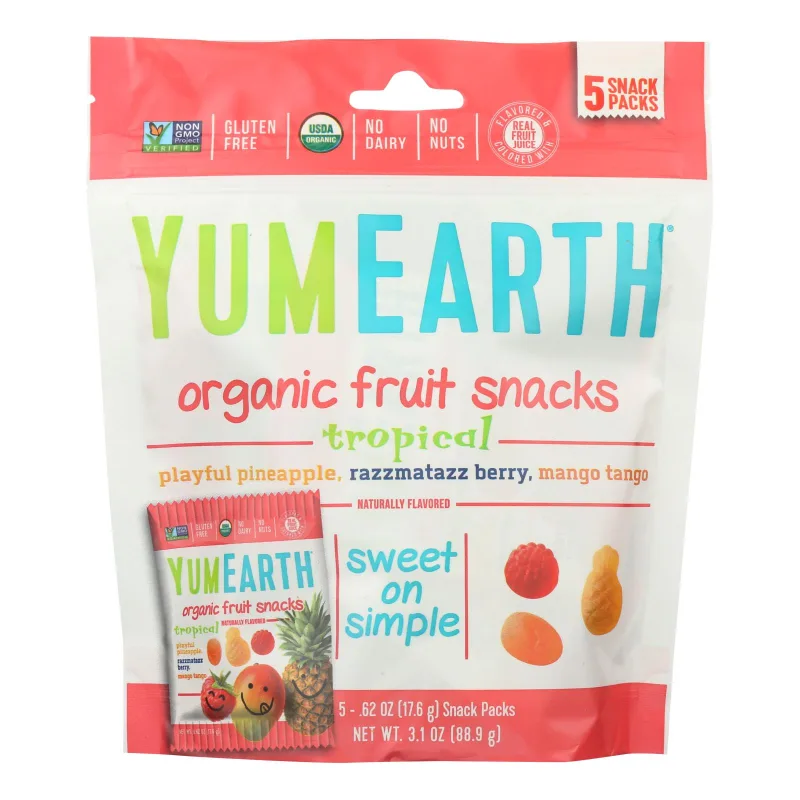 Candy Yumearth Organics Framboesa Orgânica E Abacaxi Manga 90g - Não Informado - Mercearia