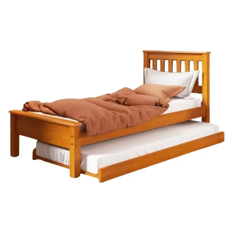 Cama De Solteiro Madeira Maciça Com Cama Auxiliar 706x715la Mell Acetinado Marjori Mel Acetinado