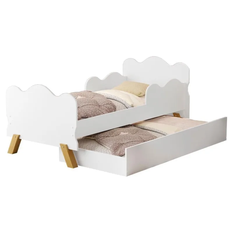 Cama Angel com Cama Auxiliar e Sapateira MDF Branco Milani Movelaria - OUTRAS - Cama, Mesa E Banho