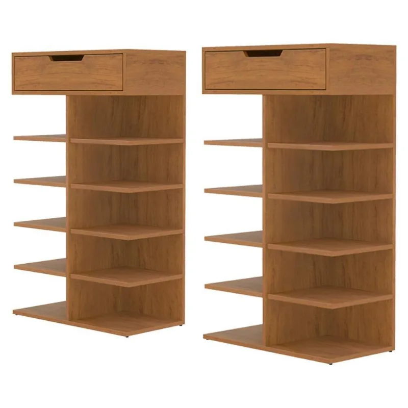 Sapateira Agata 1 Porta 99x60CM MDP Amadeirado Cedro Casa D Móveis