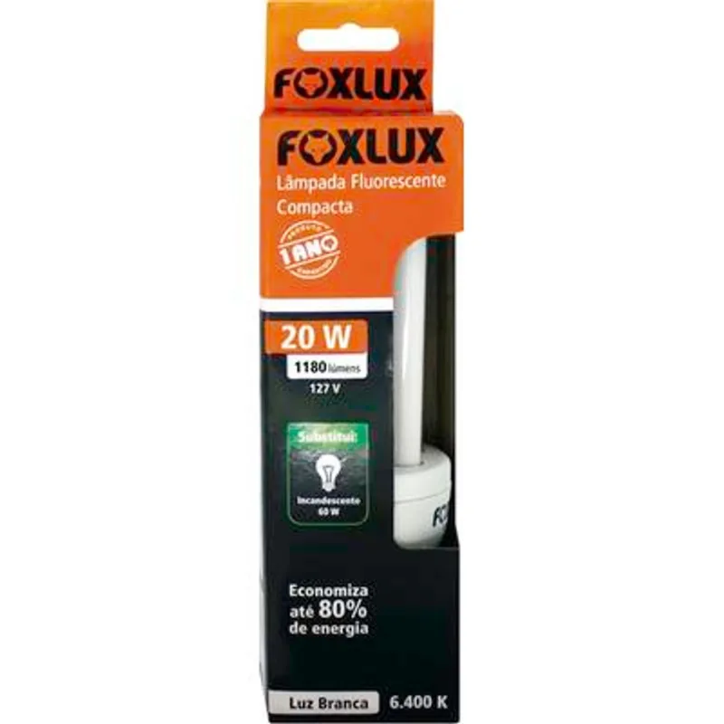 Lâmpada Fluorescente Foxlux 20W - 127V un