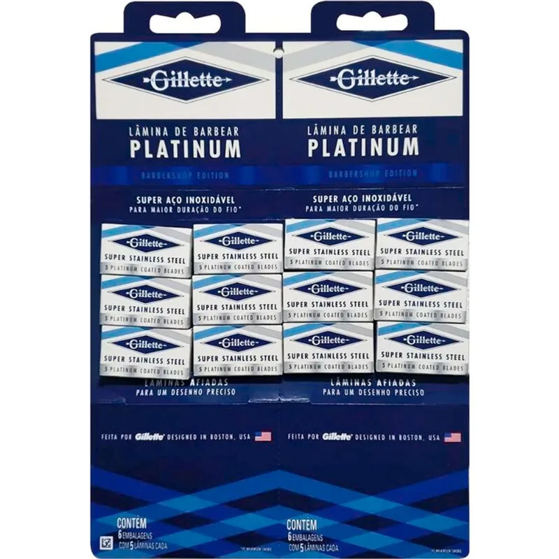 Lâmina de Barbear Gillette Platinum 12x5 un