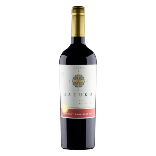 VINHO CHILENO TINTO MEIO SECO ELEGANT RESERVE BATUKO CABERNET SAUVIGNON VALLE DEL MAULE GARRAFA 750M - BATUKO
