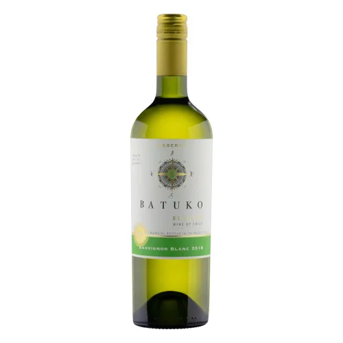 VINHO CHILENO BRANCO SECO ELEGANT RESERVE BATUKO SAUVIGNON BLANC VALLE DEL MAULE GARRAFA 750ML - BATUKO