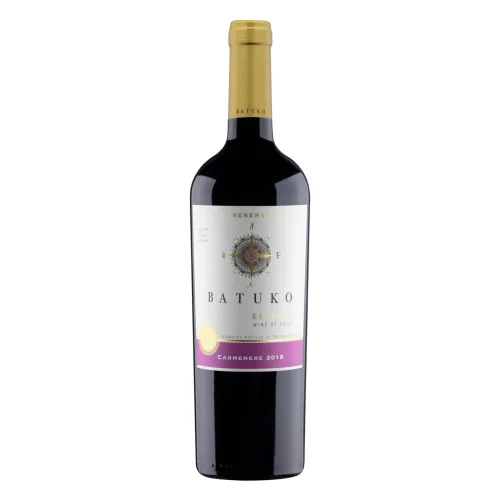 VINHO CHILENO TINTO MEIO SECO ELEGANT RESERVE BATUKO CARMÉNÈRE VALLE DE CURIC GARRAFA 750ML - BATUKO
