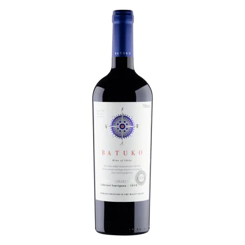 VINHO CHILENO TINTO SECO RESERVE COLLECTION BATUKO CABERNET SAUVIGNON VALLE DEL MAULE GARRAFA 750ML - BATUKO