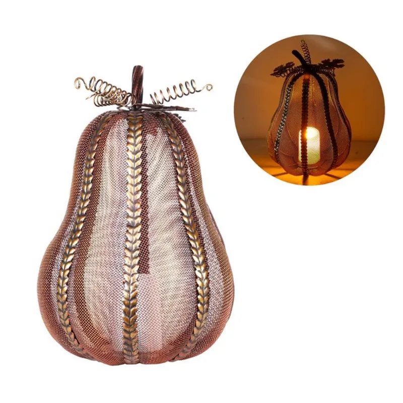 Vela Quente Alpina Com Decoração De Halloween, Led, Malha Alongada, Abóbora