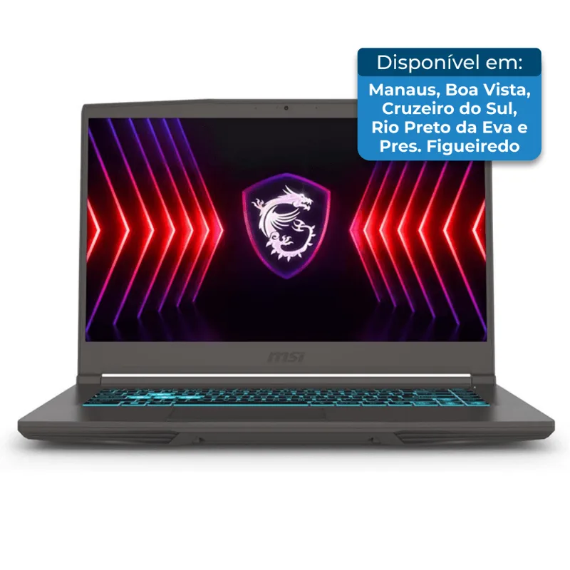 Notebook Gamer MSI Thin Tela 15,6" FHD 144Hz Intel Core i5-13420H 512GB NVIDIA GeForce RTX 4050 6GB 16GB DDR4 AS-BI
