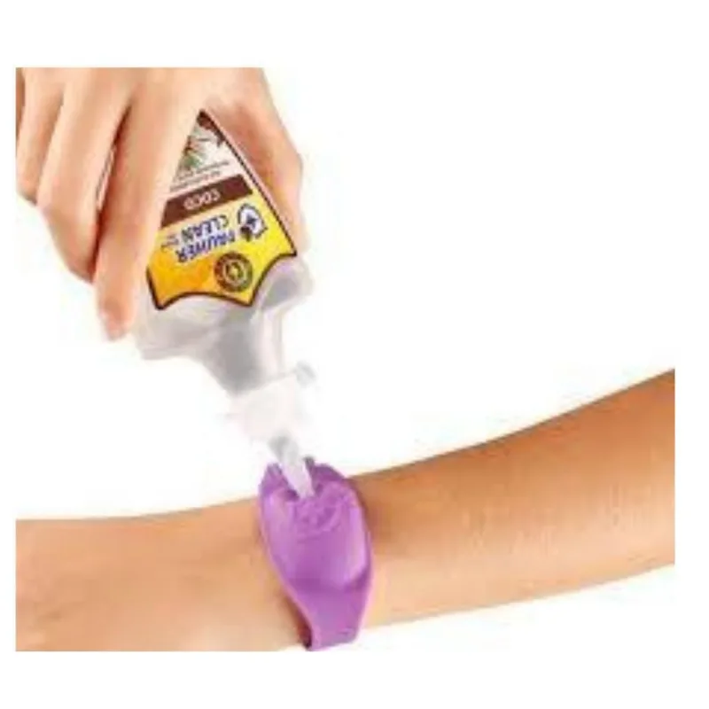 Pulseira Biosgurança Lilas Armazena Gel Líquidos + Siringa