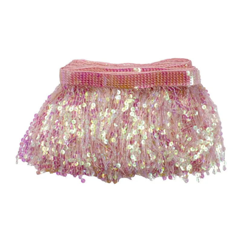 Franja De Paete 15Cm Em Poliester E Pvc Com 4,5 Metros 004 - Rosa 04