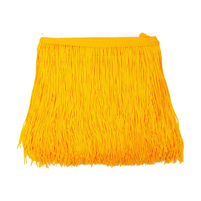 Franja de Fios 20CM em Poliester com 09 Metros Amarelo Ouro