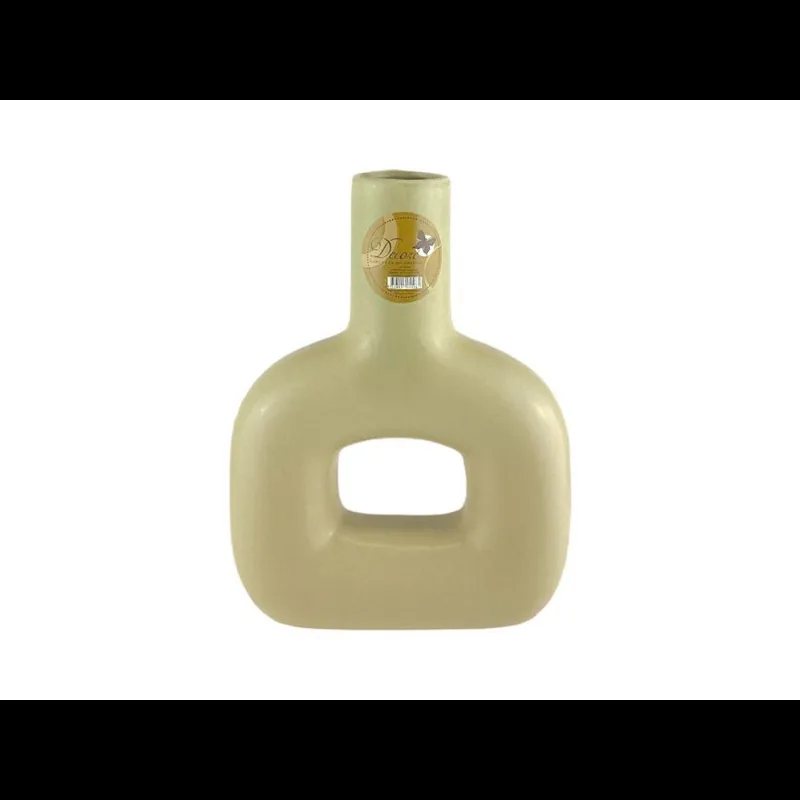 Vaso em Cerâmica 20Cm Nórdico Oco Cr Hasiera