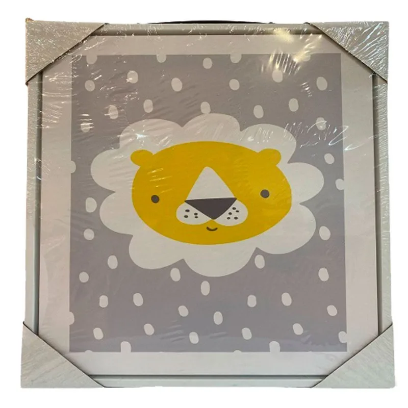 Quadro Decorativo Infantil Leão Safari Decore 30x40x2,5cm (MP)