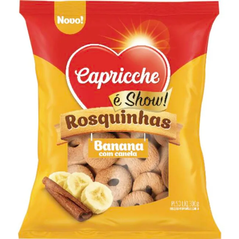Biscoito Rosquinha Capricche Banana com Canela 300g