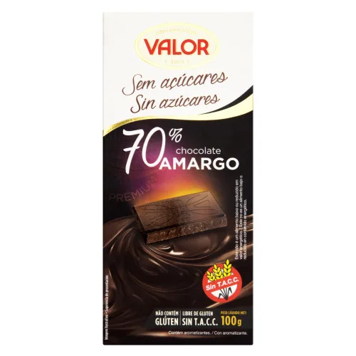 Chocolate Amargo 70 Cacau Valor Caixa 100g - VALOR