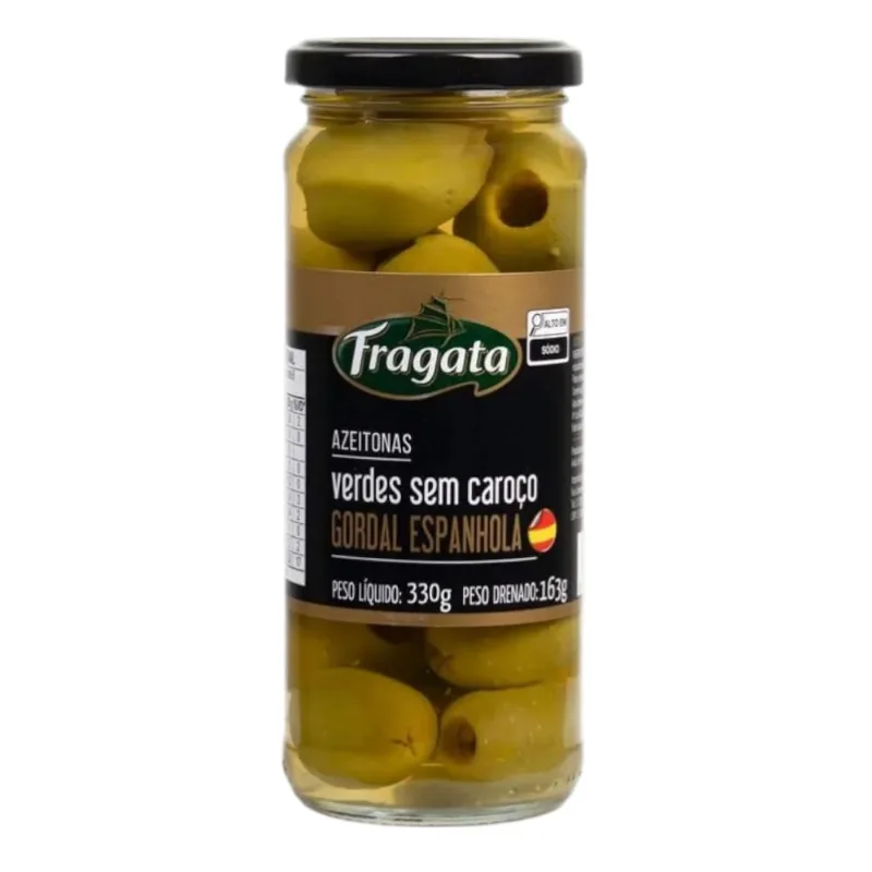 Azeitona Verde sem Caroço Gordal Espanhola Fragata 163g