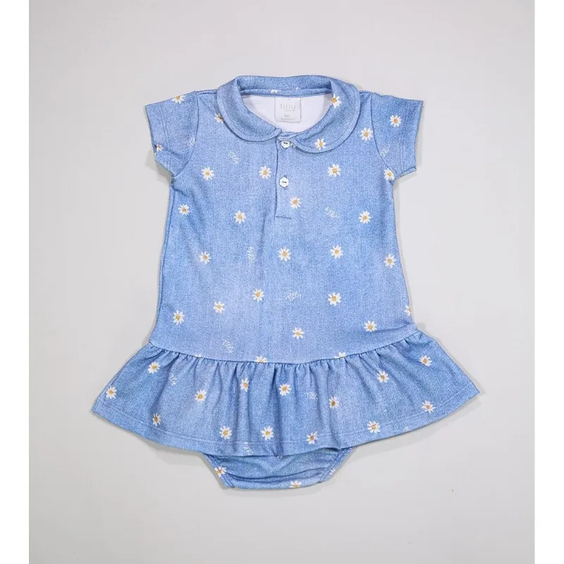 Vestido Florido - 251461 De 6 meses a 3 anos Azul - 3