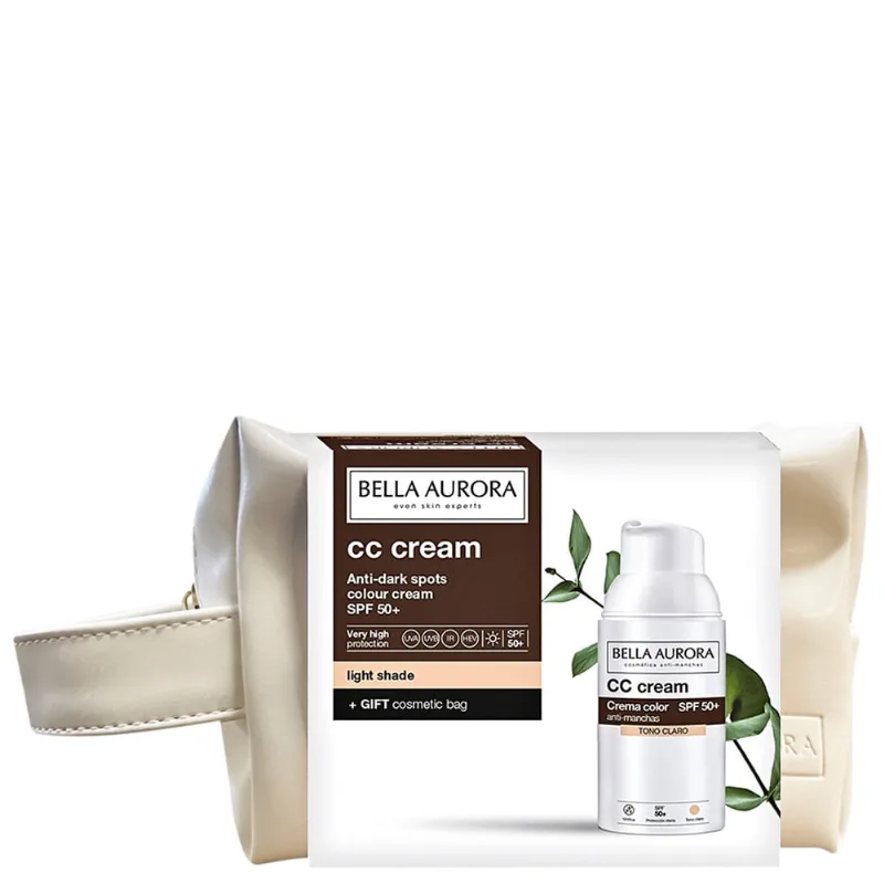 Kit Bella Aurora cc Cream fps 50 Cor Clara + Nécessaire (2 Produtos)