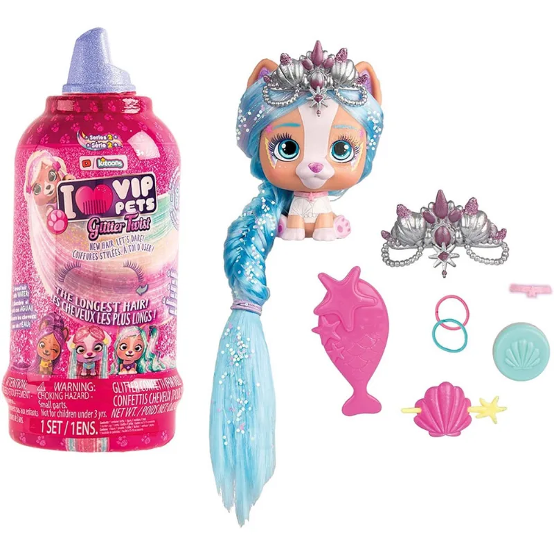 Brinquedo Surpresa Cabelo Revelador - Estilo Sortido, Rosa Glitter Twist, imc Toys