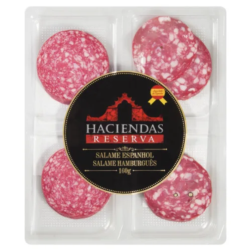 KIT SALAME ESPANHOL E SALAME HAMBURGUÊS FATIADO HACIENDAS RESERVA 160G - RESERVA