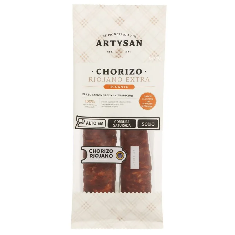 Chorizo Espanhol Extra Picante Duroc Artysan 250g - ARTYSAN - Frios E Laticinios